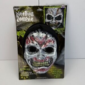 Halloween Dripping Bleeding Blood Zombie‎ Face Mask Heart Pump Vintage 90's